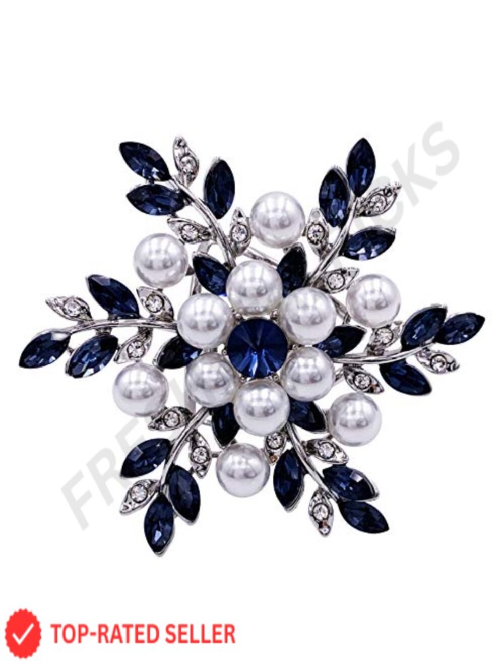 Crystal Snowflake Scarf Buckle Ring Clip Wrap Holder Brooch